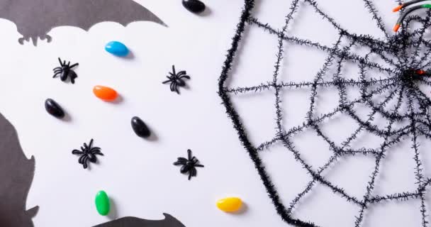 Animacja Słodyczy Białym Tle Halloween Jesień Uroczystości Koncepcja Tradycja Cyfrowo — Wideo stockowe
