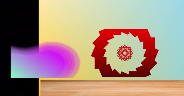 Animasjon Bevegelige Linsebluss Mandala Med Abstrakte Mønstre Gradient Bakgrunn Digitalt – stockvideo