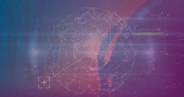 Bağlantı ağı olan bir dünya görüntüsü. Küresel bağlantılar teknoloji ve dijital arayüz konsepti dijital olarak oluşturuldu.