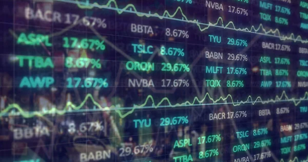 Immagine Composita Del Mercato Azionario Elaborazione Dei Dati Contro Traffico — Foto Stock