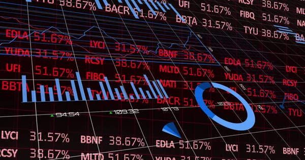 Image Statistics Data Processing Stock Market Black Background Global Finances — Stock Photo, Image