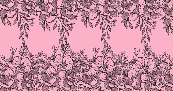 Image Linear Flowers Pink Background Flowers Botany Nature Fragility Decoration — Stock Photo, Image