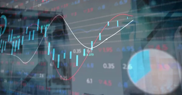 Elaborazione Dati Statistici Borsistici Edifici Alti Background Concetto Finanza Economia — Foto Stock