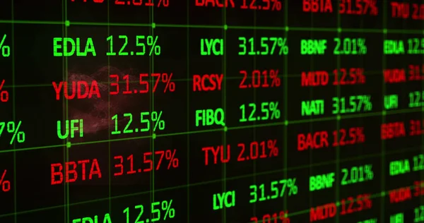 Imagem Exibição Mercado Ações Com Dados Financeiros Conceito Finanças Economia — Fotografia de Stock