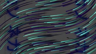 Beyaz arka planda şekillerin ve ışık izlerinin animasyonu. Işık, şablon ve hareket konsepti dijital olarak oluşturulmuş video.