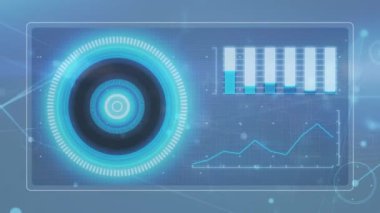 Animation of network of connections over data processing. Global business and digital interface concept digitally generated video.