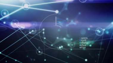 Animation of network of connections over data processing. Global business and digital interface concept digitally generated video.