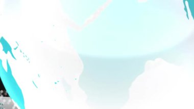 Oklar üzerinde haber metni ve veri işlemesi olan dünyanın animasyonu. Küresel iş, bilgisayar ve dijital arayüz kavramı dijital olarak oluşturulmuş video.