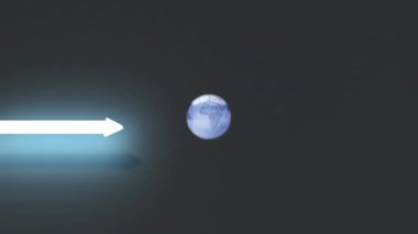 Siyah zemin üzerinde dünya ve labirent animasyonu. Küresel iş, bilgisayar ve dijital arayüz kavramı dijital olarak oluşturulmuş video.