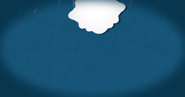 Animacja Tagu Podarunkowego Przestrzenią Kopiowania Nad Cukierkami Prezentami Niebieskim Tle — Wideo stockowe