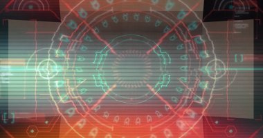 Açık karton kutunun üzerinde mercek parlaması ile daireler çizerek soyut desenlerin birleşimi. Çoklu pozlama, ışık, aydınlatma, ambalaj, depolama, depo ve dağıtım kavramı.