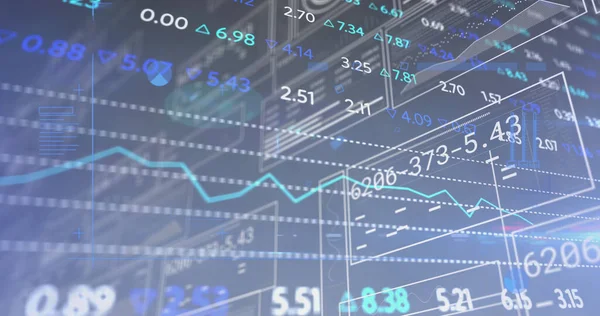 Beeld Van Aandelenmarkt Gegevensverwerking Interface Met Gegevensverwerking Grijze Achtergrond Mondiale — Stockfoto