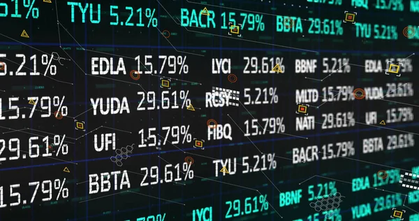 Imagem Mercado Ações Sobre Processamento Dados Fundo Preto Conceito Finanças — Fotografia de Stock