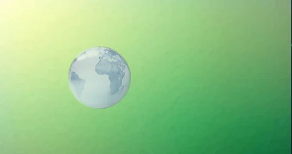 绿色背景上的地球形象 全球技术 计算和数字接口概念数字生成的图像 — 图库照片