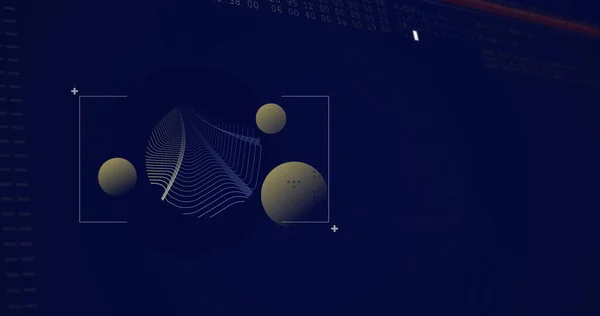 Image Spheres Navy Background Data Processing Data Processing Technology Concept — Stock Photo, Image