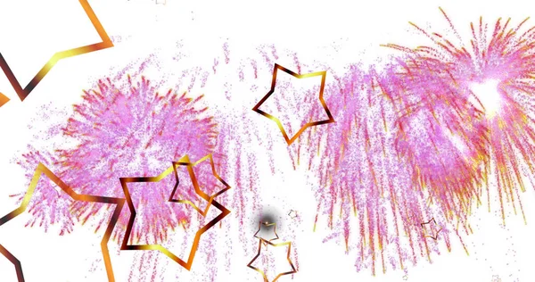 Immagine Stelle Sopra Fuochi Artificio Sfondo Bianco Natale Tradizione Concetto — Foto Stock