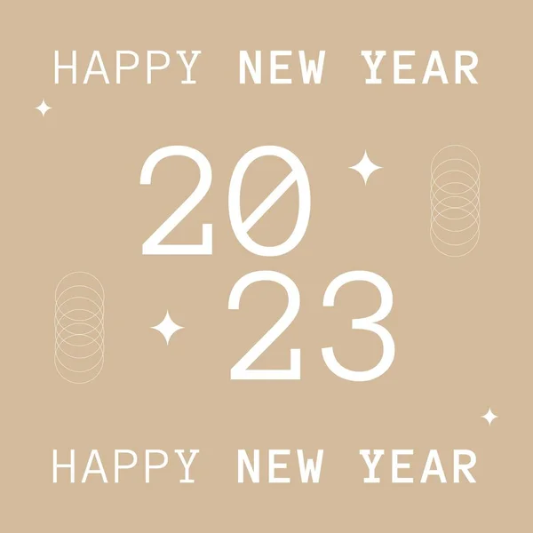 Imagen Cuadrada Feliz Año Nuevo 20223 Sobre Fondo Beige Año — Foto de Stock