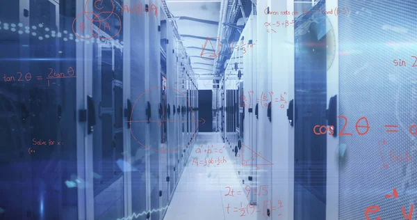 Bild Databehandling Över Serverrum Globalt Affärs Och Digitalt Gränssnittskoncept Digitalt — Stockfoto