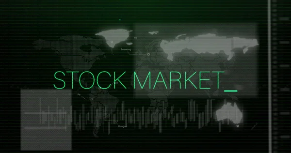 Image Stock Market Text Data Processing Global Business Digital Interface — Stock Photo, Image