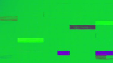 Yeşil arka planda parazitlenme. Küresel teknoloji, bağlantılar ve dijital arayüz konsepti dijital olarak oluşturulmuş video.