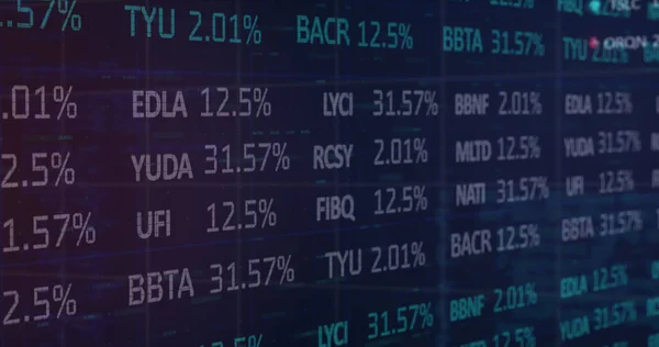 Digital Bild Statistik Och Aktiemarknadens Databehandling Mot Blå Bakgrund Begreppet — Stockfoto