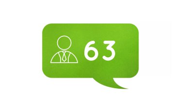 Beyaz arka planda 63 kullanıcının görüntüsü. Sosyal medya, iletişim, ağ ve yeni teknoloji kavramı.