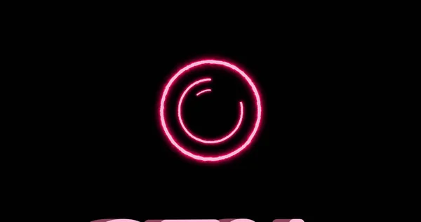 Εικονογράφηση Φωτισμένο Ροζ Χρωματιστό Κύκλο Μαύρο Φόντο Αντίγραφο Χώρου Ψηφιακά — Φωτογραφία Αρχείου