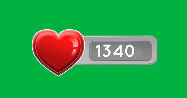Obraz 1340 Lubi Zielonym Tle Koncepcja Mediów Społecznościowych Komunikacji Sieci — Zdjęcie stockowe