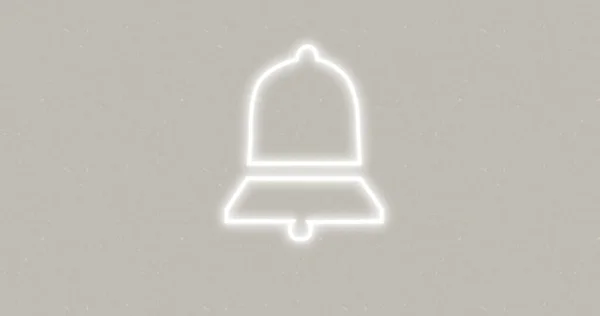 Skládá Osvětlené Ikony Digitálního Oznamovacího Zvonku Bílém Pozadí Kopírovat Mezeru — Stock fotografie