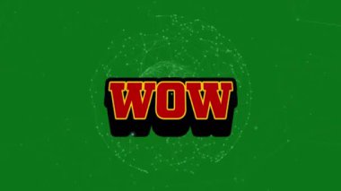 Wow metni üzerinden bağlantı ağının animasyonu. Küresel iş ve dijital arayüz kavramı dijital olarak oluşturulmuş video.