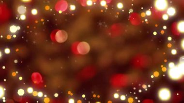 Noel ağacının arka planında yanıp sönen peri ışıklarının animasyonu. Noel, şenlik, kutlama ve gelenek konsepti dijital olarak oluşturuldu.