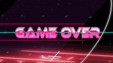 Oyunun animasyonu siyah arkaplandaki şekiller üzerinden metin üzerinden. Sosyal medya ve dijital arayüz konsepti dijital olarak oluşturulmuş video.