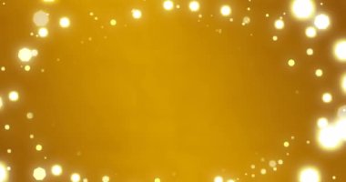 Peri ışıkları yanıp sönüyor ve sarı arkaplanda boşluğu kopyalıyor. Noel, şenlik, kutlama ve gelenek konsepti dijital olarak oluşturuldu.