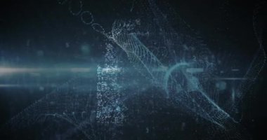 Animation of padlock over data processing. Global business and digital interface concept digitally generated video.