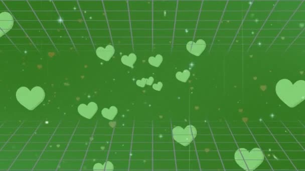 격자와 추락하는 심장의 애니메이션 있습니다 글로벌 미디어 디지털 비디오 — 비디오