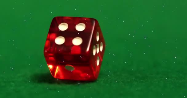 Animace Skvrn Padajících Přes Kostky Kasino Hazardní Hry Digitální Rozhraní — Stock video