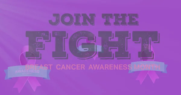 Illustrazione Partecipare Mese Lotta Contro Cancro Seno Consapevolezza Nastri Rosa — Foto Stock