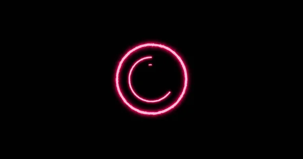 Illustrazione Cerchio Colore Rosa Incandescente Sfondo Nero Spazio Copia Generato — Foto Stock