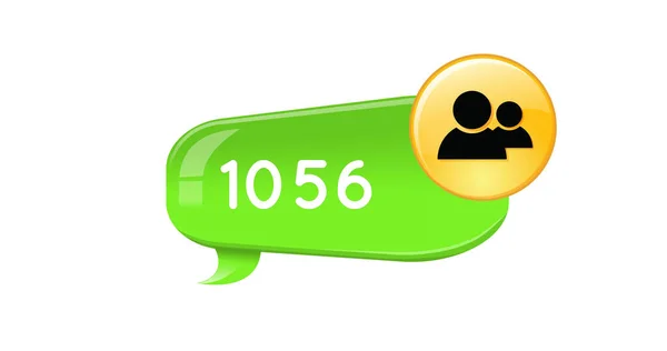 Image 1056 Messages Icônes Utilisateur Sur Fond Blanc Médias Sociaux — Photo