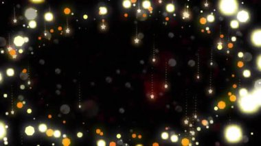 Siyah arka planda yanıp sönen noel ışıklarının animasyonu. Noel, şenlik, kutlama ve gelenek konsepti dijital olarak oluşturuldu.