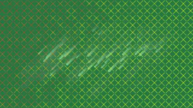 Yeşil arka planda düşen iz ve şekillerin animasyonu. Arkaplan ve anlar konsepti dijital olarak oluşturulmuş video.