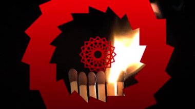 Siyah arkaplanda kırmızı şekillerin canlandırılması. Sosyal medya ve dijital arayüz konsepti dijital olarak oluşturulmuş video.