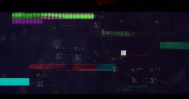 Siyah arkaplan üzerinde dijital veri işleme animasyonu. Eğitim ve öğrenme kavramı dijital olarak oluşturulmuş video.