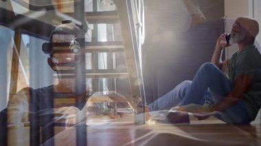 Afro-Amerikan kıdemli cerrahların ameliyatları. Küresel tıp konsepti dijital olarak oluşturulmuş video.