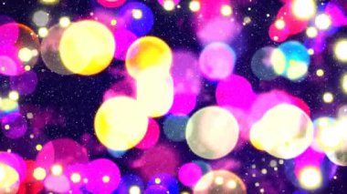 Siyah arka planda yanıp sönen noel ışıklarının animasyonu. Noel, şenlik, kutlama ve gelenek konsepti dijital olarak oluşturuldu.