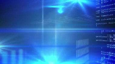 Veri işleme ve siyah arkaplanda ikili kodlama animasyonu. Dijital olarak oluşturulmuş küresel bilgisayar ve veri işleme kavramı.