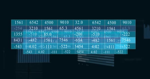 Animation Der Datenverarbeitung Auf Schwarzem Hintergrund Globales Business Und Digitales — Stockvideo