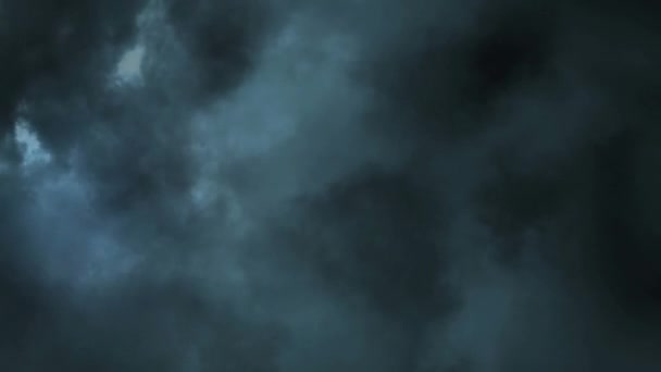 Анімація Кавказького Чоловічого Регбіста Кидає Проти Місця Копіювання Темних Хмарах — стокове відео