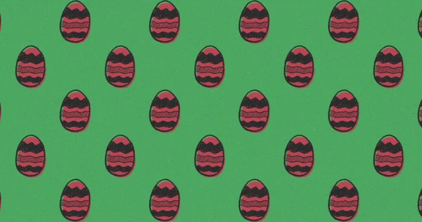 Obraz Brązowych Czarnych Wzorzystych Pisanek Zielonym Tle Wielkanoc Wakacje Uroczystość — Zdjęcie stockowe