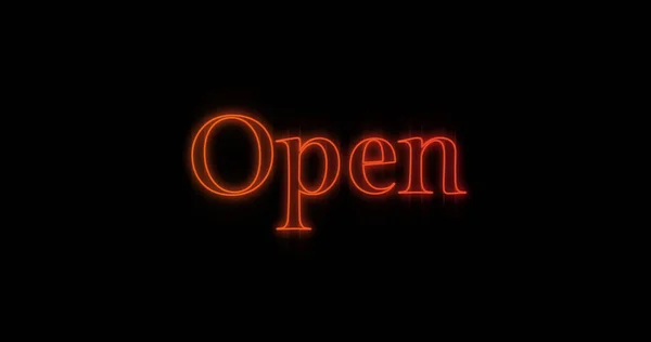 Image Neon Open Black Background Party Disco Communication Vintage Neon — Stock Photo, Image